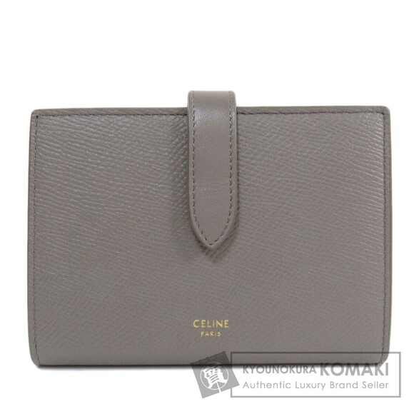 希少✨Celine Studs Bifold Wallet Leather Celine Bifold Leather Logo Wallet